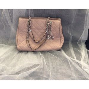 Michael Kors blush colored chain handbag
